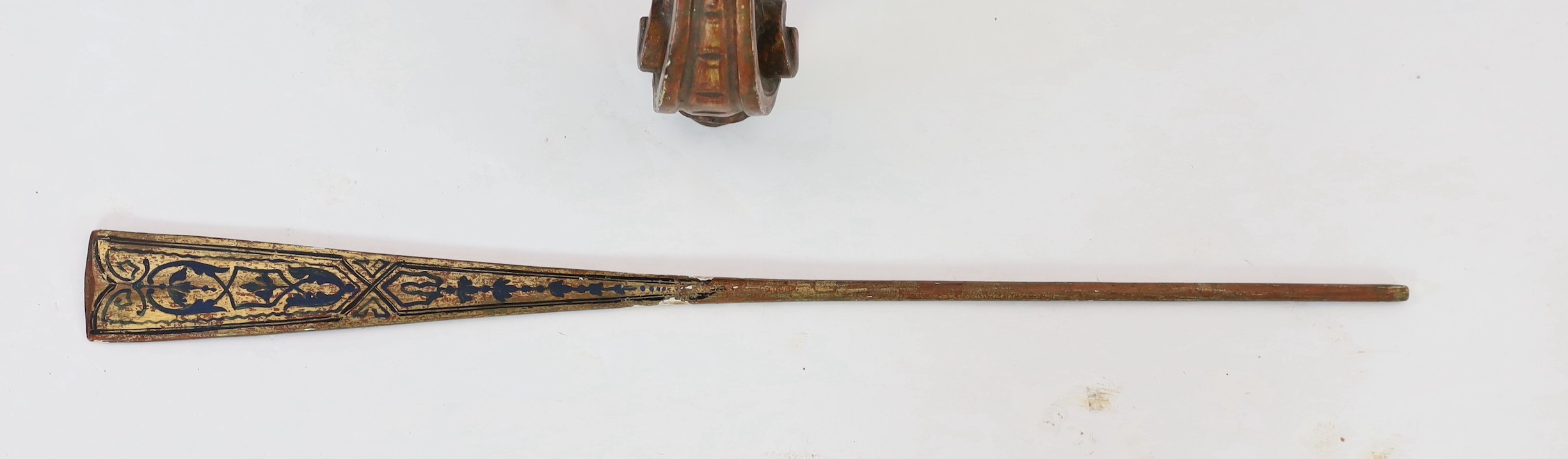 A 19th century Venetian carved wood and polychrome gondolier blackamoor table, width 33cm height 103cm